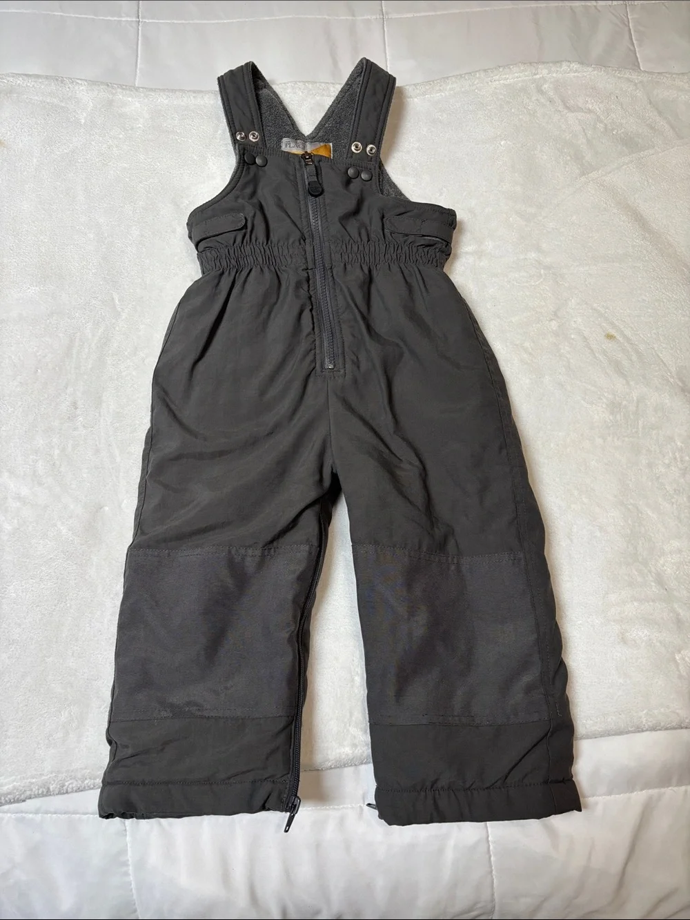 The Children's Place Dark Gray Insulated Kids' Overalls with Adjustable Straps